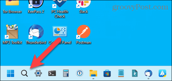 Ikona Hledat pouze na hlavním panelu ve Windows 11