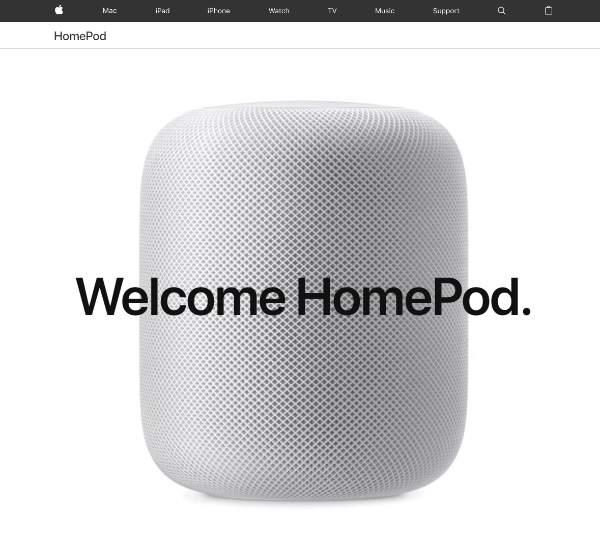 Apple představuje nový reproduktor HomePod ovládaný přirozenou hlasovou interakcí se Siri.