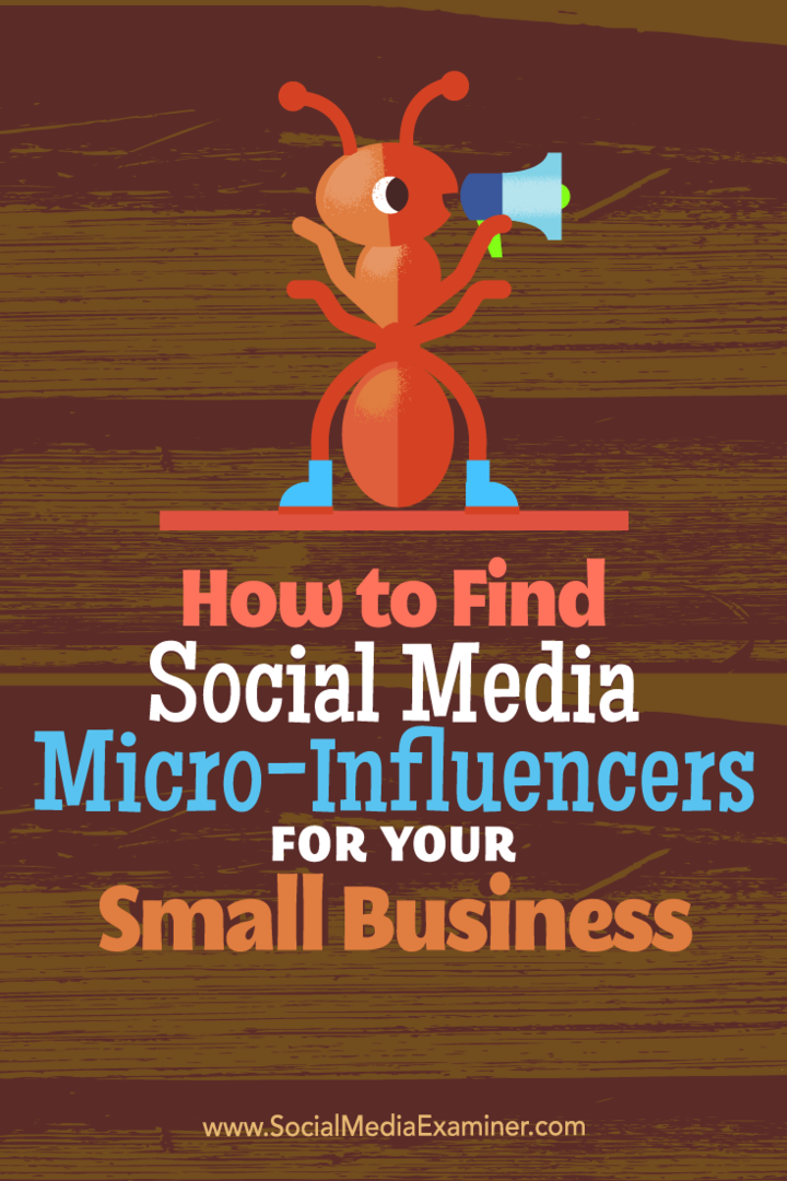 Jak najít mikropůsobitele sociálních médií pro váš malý podnik: zkoušející sociálních médií