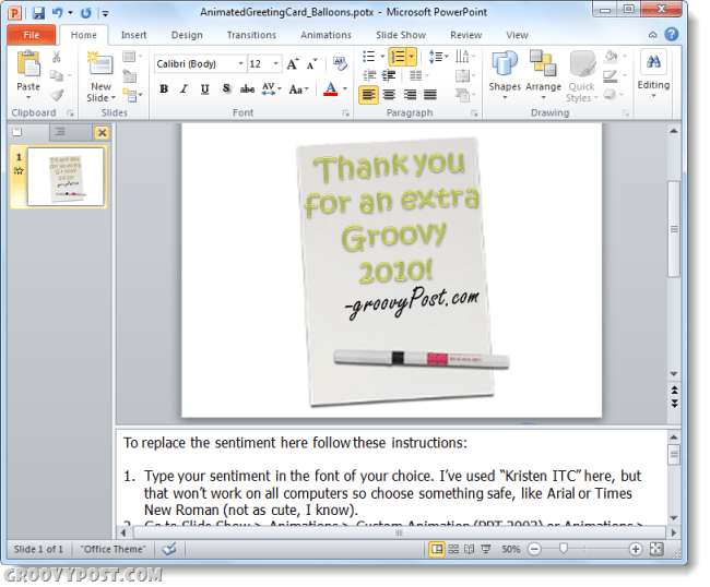 Jak vytvořit vlastní Groovy E-Card s PowerPoint 2010