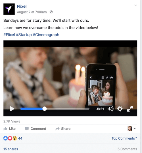 flixel facebooková videoreklama