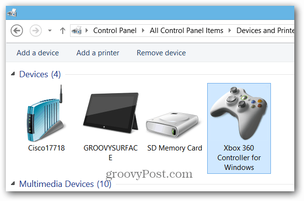 Zařízení a tiskárny řadiče Xbox