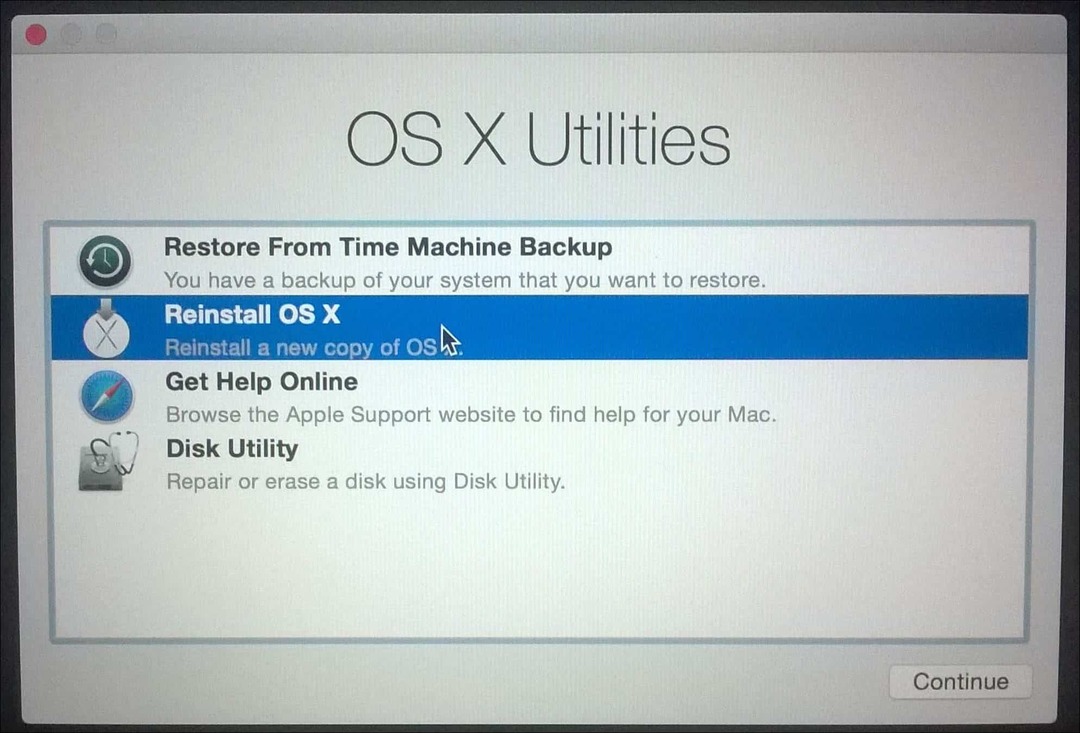 Přeinstalujte OS X