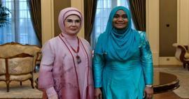 První dáma Erdoğan se setkala se Sajidhou Mohamedovou, manželkou maledivského prezidenta Muizzu
