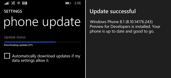 Aktualizace společnosti Microsoft Windows Phone 8.1 pro vývojáře