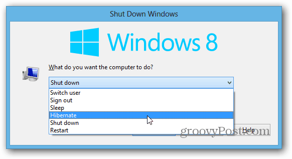 Vypněte plochu Windows 8