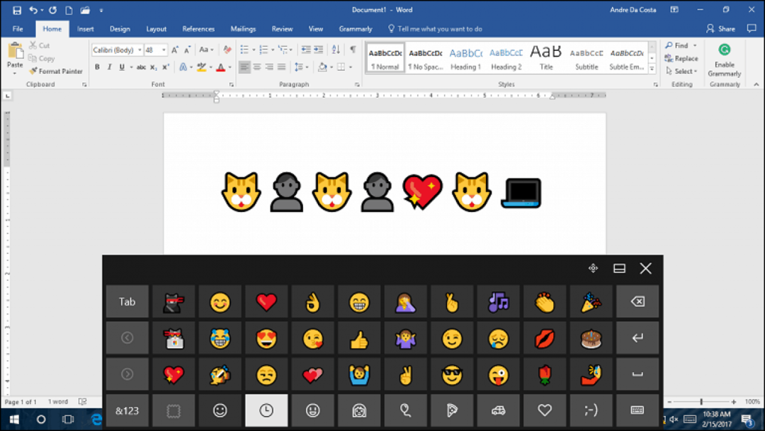 povolit emoji windows 10 keyboard microsoft word