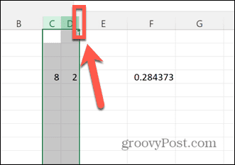 excel pravý okraj záhlaví sloupce