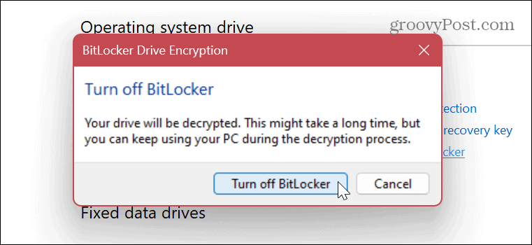 Zakázat nebo pozastavit BitLocker 