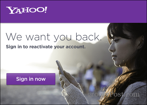 Znovu aktivujte svůj e-mailový účet Yahoo, pokud si jej chcete ponechat