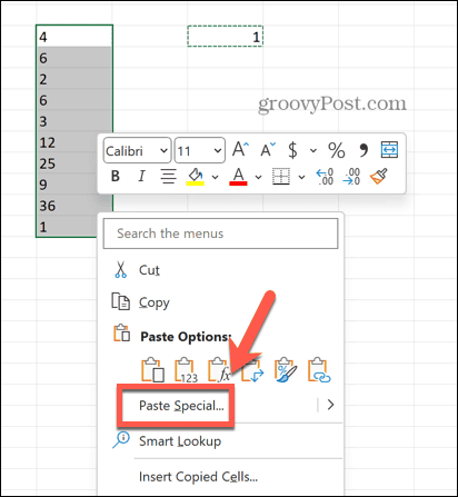 excel pasta speciální multiply