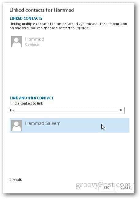 Sloučit kontakty Outlook 3