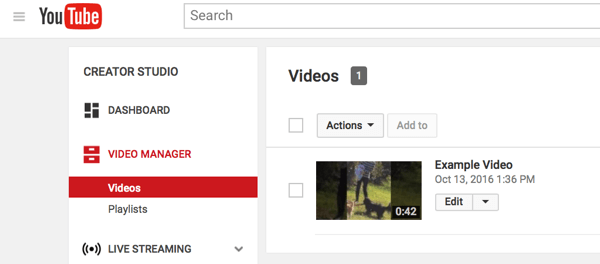 Správce videí najdete ve Studiu pro autory YouTube.