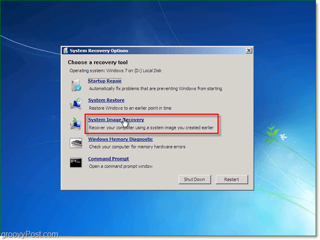 Windows 7 má 5 různých způsobů, jak obnovit váš systém, zvolte obnovení obrazu systému