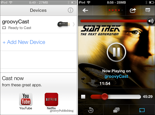 Aplikace Chromecast pro iOS