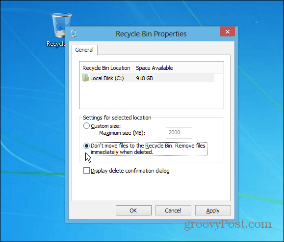 Tip pro Windows: Okamžité odstranění souborů z koše