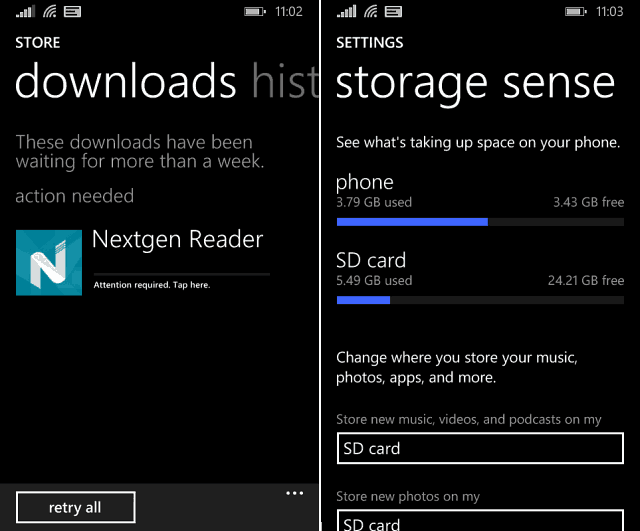 Přesuňte aplikace z karty SD do telefonu v systému Windows Phone 8.1