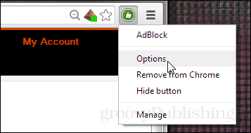 Možnosti blokování Adblock