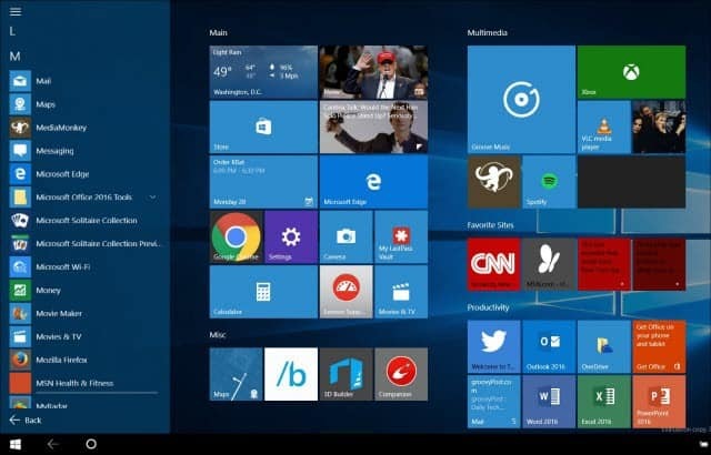 Windows 10 Tip: Vytvořte nabídku Start Spusťte celou obrazovku