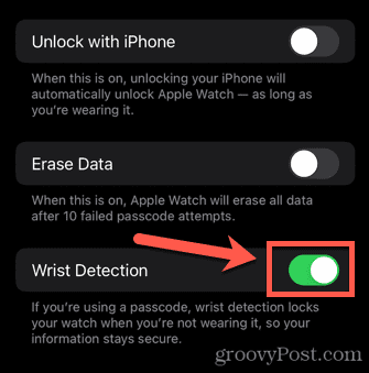 Apple Watch detekce zápěstí