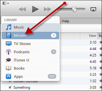 v itunes vyberte knihovnu filmů a aktualizujte kategorii filmů