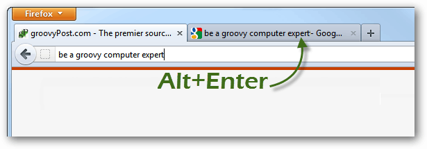alt + enter pro otevření nových karet z vyhledávání firefox