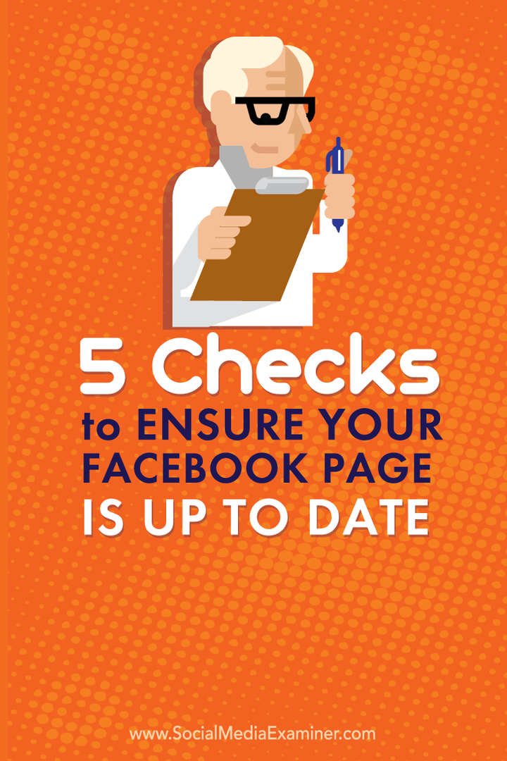 zajistěte, aby byla vaše facebooková stránka aktuální