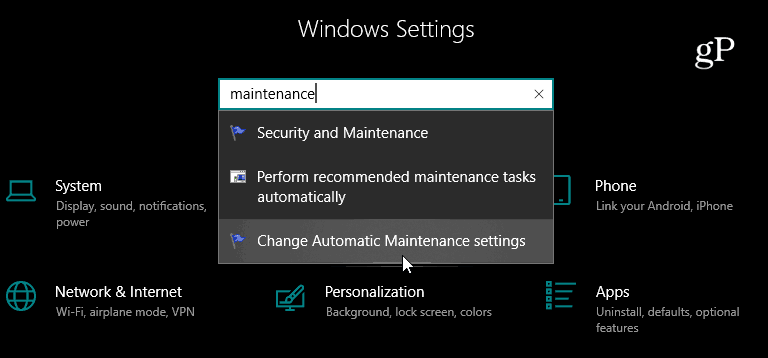 Hledat nastavení aplikace Windows 10