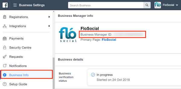 Použijte Facebook Business Manager, krok 9.