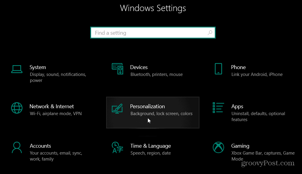 Nastavení přizpůsobení Windows 10