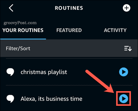 Alexa play rutina