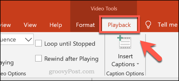 Karta nabídky přehrávání pro videa v aplikaci PowerPoint