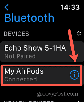 Apple Watch připojené airpods