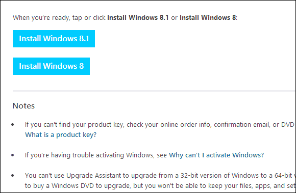 Stránka ke stažení systému Windows 8.1
