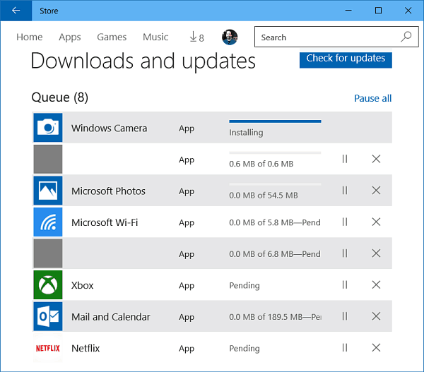 Aktualizace aplikací systému Windows 10