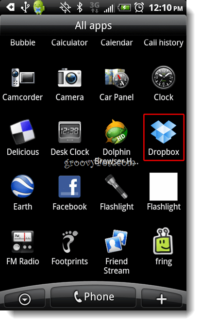 Ikona Dropbox pro spuštění systému Android