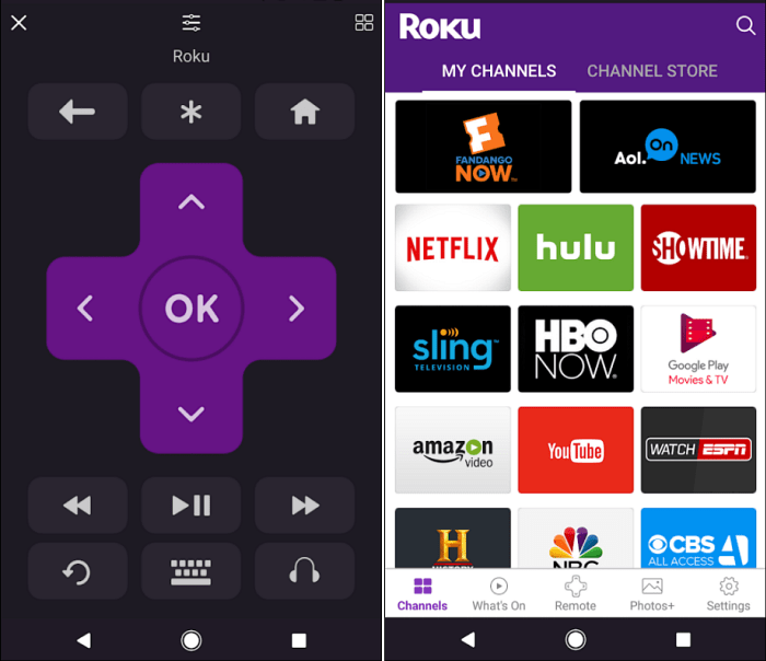 Aplikace Roku Remote pro Android