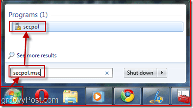 Spusťte Editor zásad zabezpečení systému Windows 7