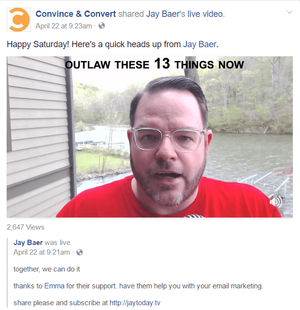 Jay přidává video pro každou epizodu Jay Today na čtyři různé platformy sociálních médií, stejně jako příspěvek na blogu na LinkedIn, médiu a jeho webových stránkách.
