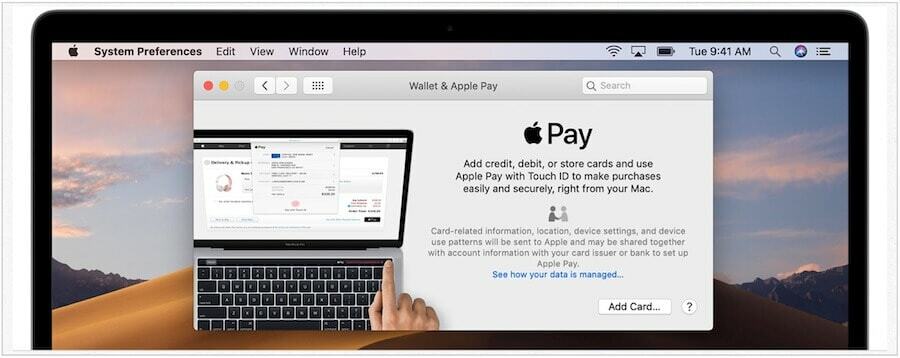 MacOS přidat Apple Pay