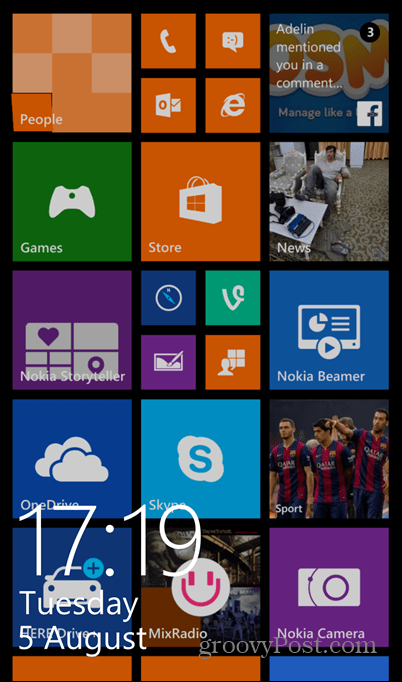 Zámek obrazovky Windows Phone 8.1 je zapnutý