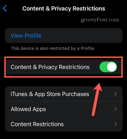 obsah iphone a omezení soukromí