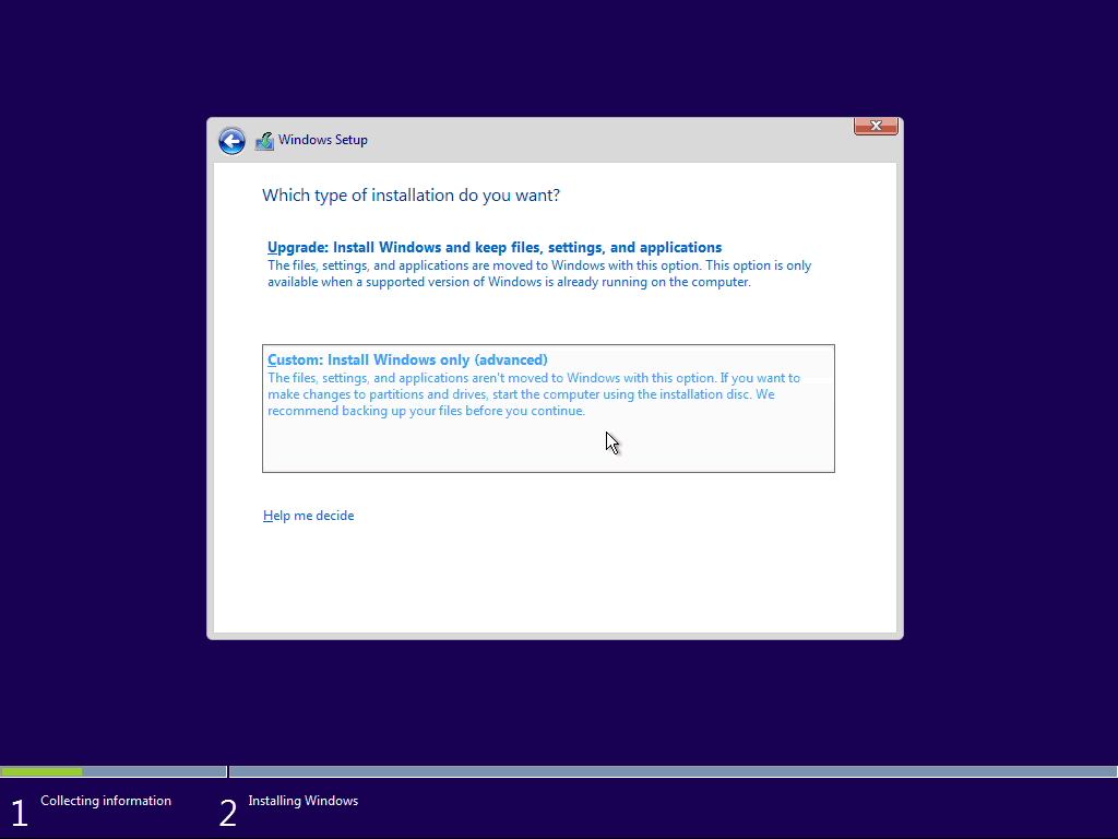 04 Cutom Windows 10 Čistá instalace