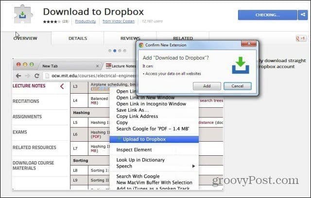 Přímé nahrávání webových souborů do Dropboxu z webu