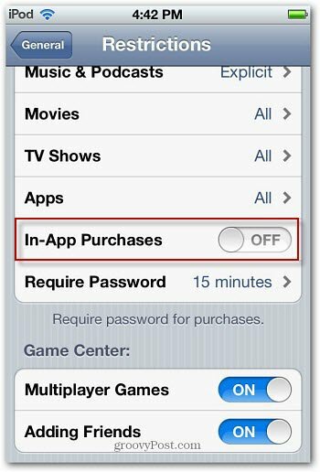 Jak zakázat nákupy v aplikacích v iPhone / iPod Touch