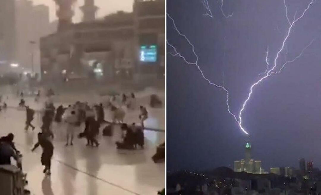 Po vydatném dešti a bouři v Mekce byla k vidění 