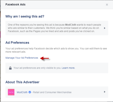 předvolby facebookové reklamy