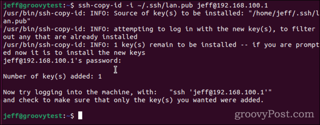 Kopírování klíče SSH