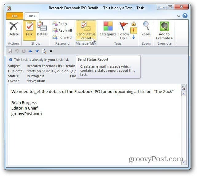 Jak přiřadit úkoly v aplikaci Outlook 2010