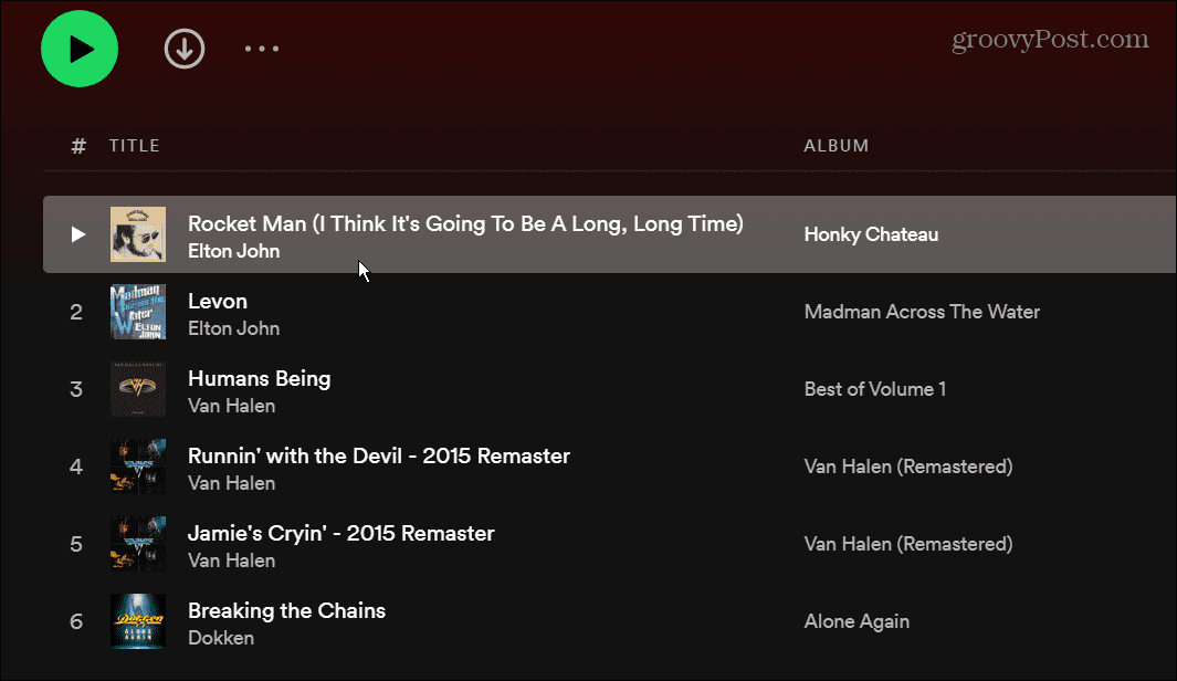 zkopírujte seznam skladeb na Spotify